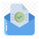 Artboard Verified Mail Verifeid Open Message Icon