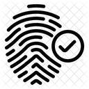 Verified Thumbprint Biometry Biometric Identification Icon