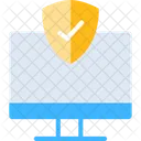 Firewallv Verifizierter Computer Sicherer Monitor Symbol