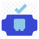 Verifiziertes Busticket Ticket Flug Symbol
