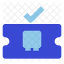 Verifiziertes Busticket Ticket Flug Symbol