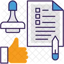 Beglaubigtes Dokument Gestempeltes Papier Authentische Papiere Symbol