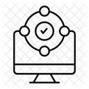 Verifiziertes Netzwerk Genehmigtes Netzwerk Verifizierter Monitor Symbol