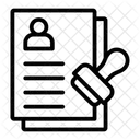 Beglaubigtes Rechtsdokument Zulassungsbescheid Beglaubigtes Dokument Symbol