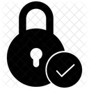 Gepruftes Schloss Sicherer Schutz Vorhangeschloss Symbol