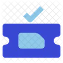 Verifiziertes Zugticket Ticket Flug Symbol