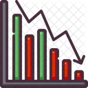 Ruckgang Rezession Balkendiagramm Symbol