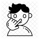 Vermeiden Sie es, Ihr Gesicht zu berühren  Symbol