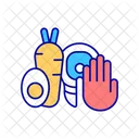 Vermeiden Sie tierische Produkte  Symbol