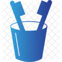 Verre avec deux brosses  Icône