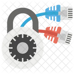 Serrure et réseau  Icône