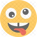 Verruckt Gesicht Festgefahren Symbol