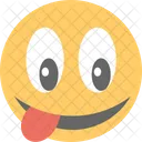 Verruckt Gesicht Festgefahren Symbol