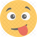 Verruckt Gesicht Festgefahren Symbol