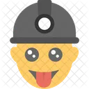 Verruckt Gesicht Festgefahren Symbol