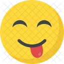 Verruckt Zunge Frech Symbol
