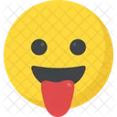 Verruckt Zunge Frech Symbol