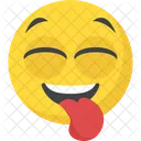 Verruckt Zunge Frech Symbol