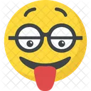 Verruckt Zunge Frech Symbol