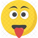 Verruckt Zunge Frech Symbol