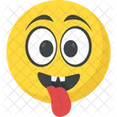 Verruckt Zunge Frech Symbol