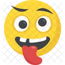 Verruckt Zunge Frech Symbol