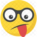 Verruckt Zunge Frech Symbol