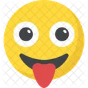 Verruckt Zunge Frech Symbol