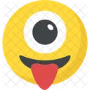 Verruckt Zunge Frech Symbol