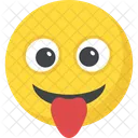 Verruckt Zunge Frech Symbol