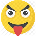 Verruckt Zunge Frech Symbol