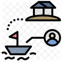 Versand Boot Insel Symbol