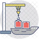 Schifffahrt Kran Logistik Symbol