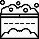 Verschneiten Weg Frostigen Gehweg Kaltes Wetter Trail Symbol