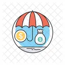 Versicherung Regenschirm Dollar Icon