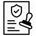 Versicherungsgenehmigung Versicherungsanspruch Genehmigte Versicherung Symbol