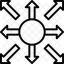 Verteilung Zuordnung Pfeile Symbol