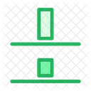 Distribuzione verticale Allinea in basso  Icon