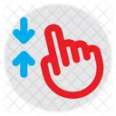 Vertikales Scrool Finger Hand Symbol