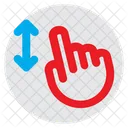 Vertikales Scrollen Finger Hand Symbol