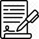 Vertrag Brief Vereinbarung Unterschrift Icon