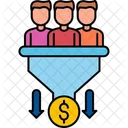 Vertriebspipeline Lead Management Vertriebsprozess Symbol