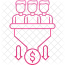 Vertriebspipeline Lead Management Vertriebsprozess Symbol