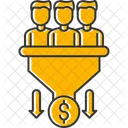 Vertriebspipeline Lead Management Vertriebsprozess Symbol