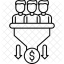 Vertriebspipeline Lead Management Vertriebsprozess Symbol