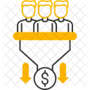 Vertriebspipeline Lead Management Vertriebsprozess Symbol
