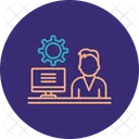 Geschaftsmann Online Arbeit Verwaltungsarbeit Symbol