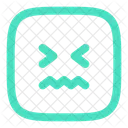 Verwirrtes Quadrat Gesicht Emoji Icon