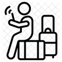 Viajante Usando Telefone Dependencia De Celular Uso De Smartphone Ícone