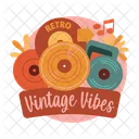 Vibraciones Vintage Musica Vinilos Icono